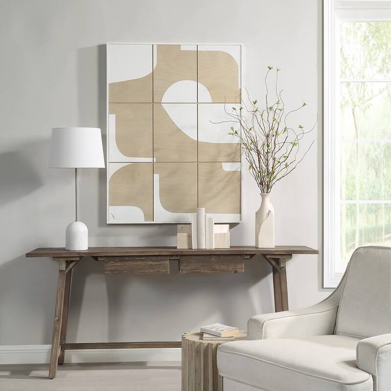 Erula 48" Wide Wall Art, Matte White