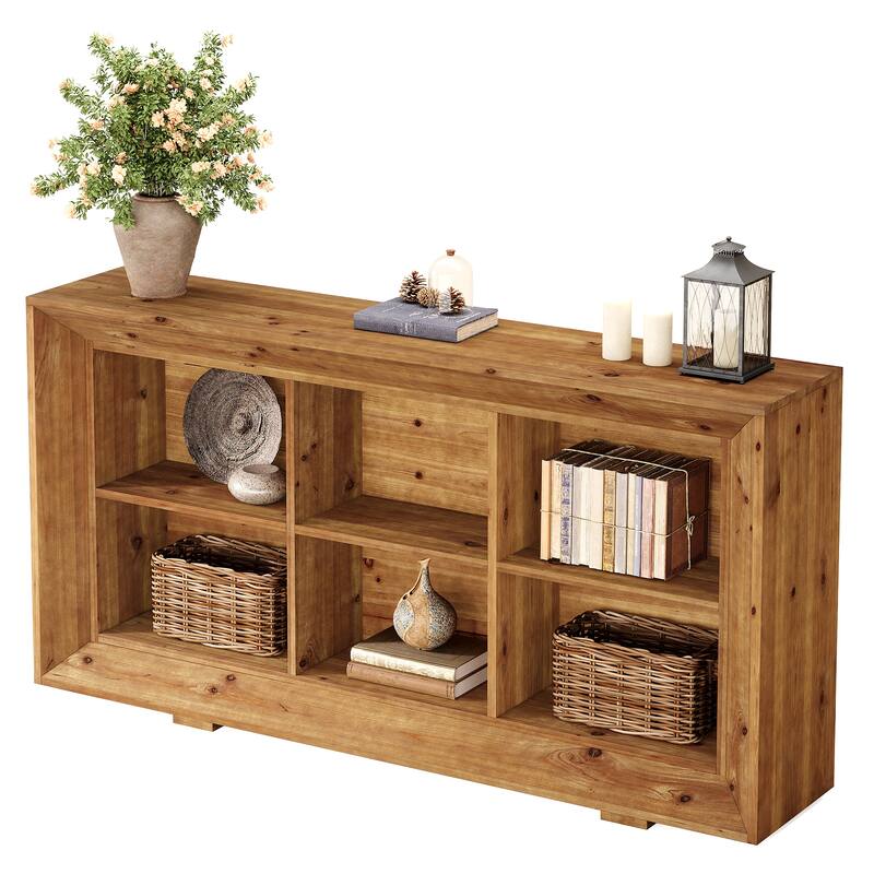 Solid Wood Entryway Table, Console Table with Storage, Sofa Table for Living Room, Hallway, Entrance