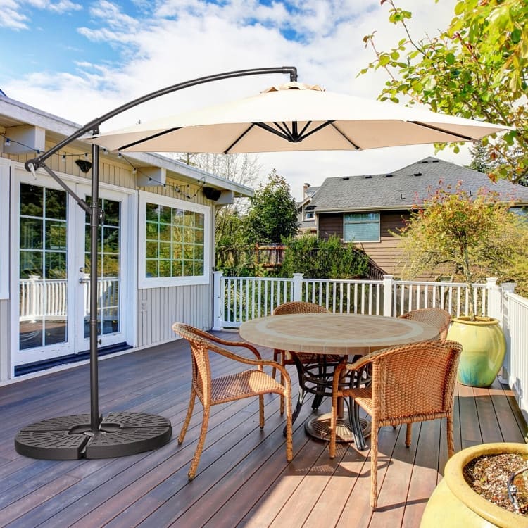 10ft Cantilever Patio Umbrella with Crank and Cross Base