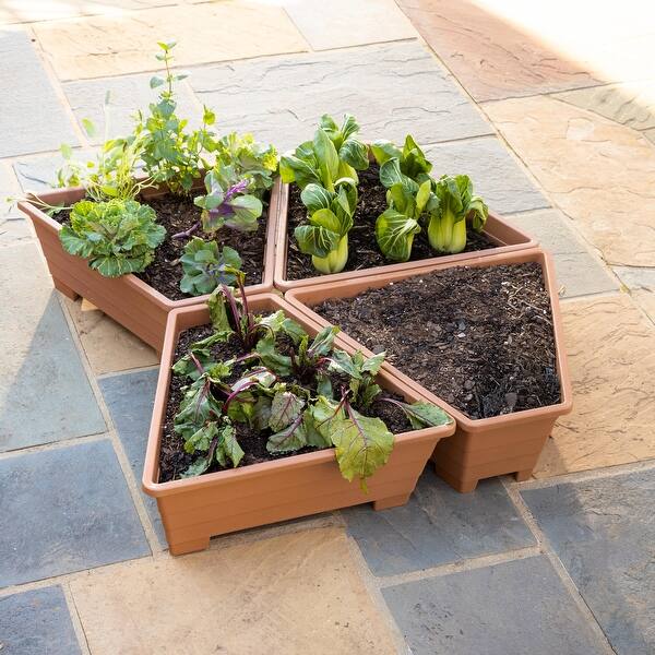20 in. Plastic Modular Planters (Set of 4) - Bed Bath & Beyond - 41830937
