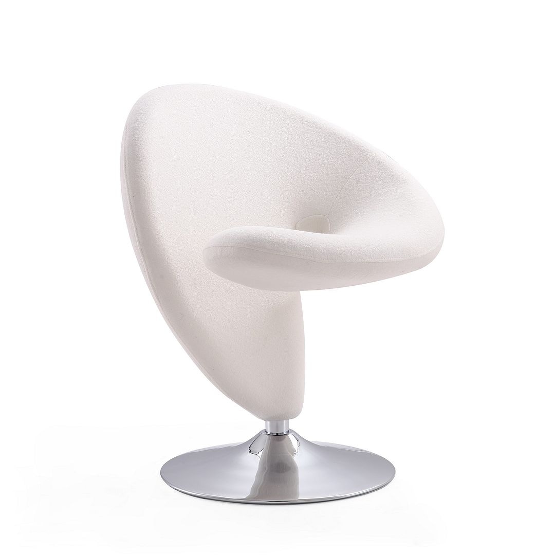 Manhattan Comfort Curl Wool Blend Swivel Lounge Chair