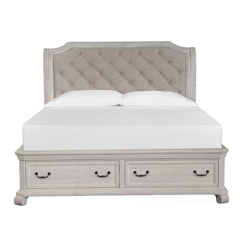 Magnussen Home Bronwyn Alabaster Sleigh Storage Bed