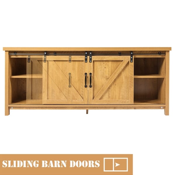 Shop Costway Tv Stand Media Center Console Cabinet Sliding Barn