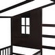 preview thumbnail 8 of 8, L Structure 2 Twin Size Wood House Bed with Fence and Slatted Frame