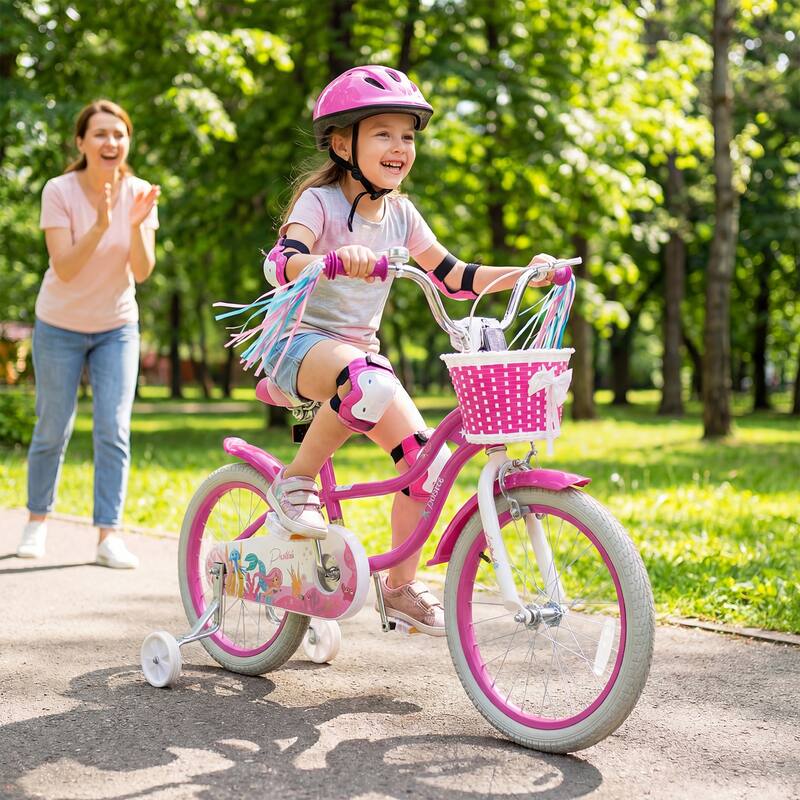 Gymax 18'' Kids Bike Toddler Bicycle w/ Training Wheels Hand & Coaster