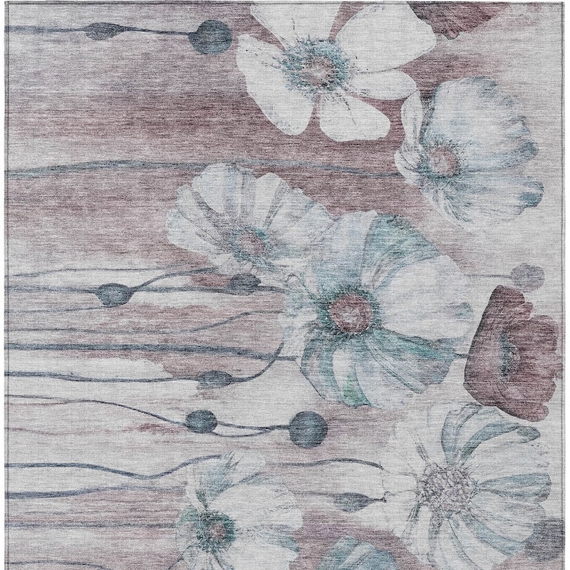 HomeRoots Floral Transitional Rectangle Outdoor Rug