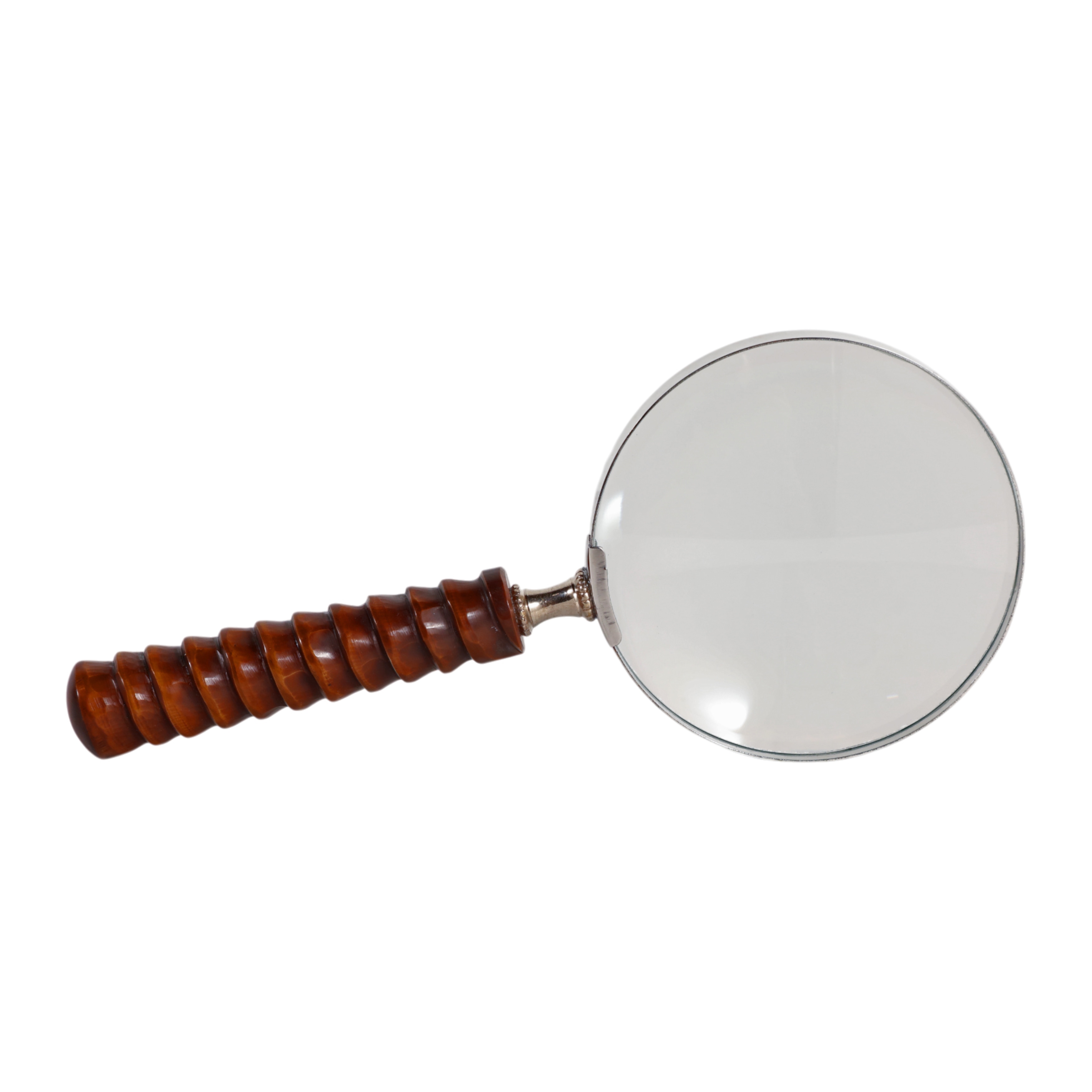 Resin Metal Magnifying Glass Decorative Textured Handle for Shelf Desk - 4" x 9" x 1"