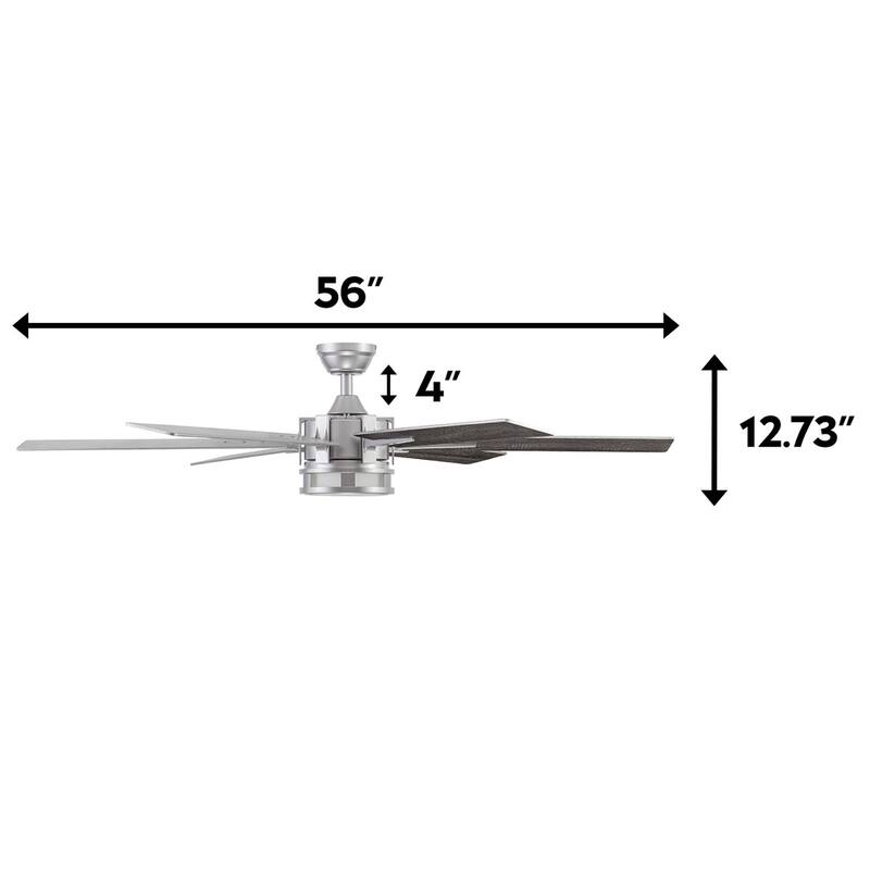 56" Honeywell Kaliza Pewter Indoor Modern LED Ceiling Fan with Light and Remote Control