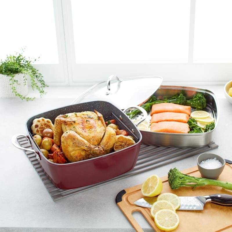 Curtis Stone Dura Pan 4 Piece Chef S Square Saute Set Model Overstock