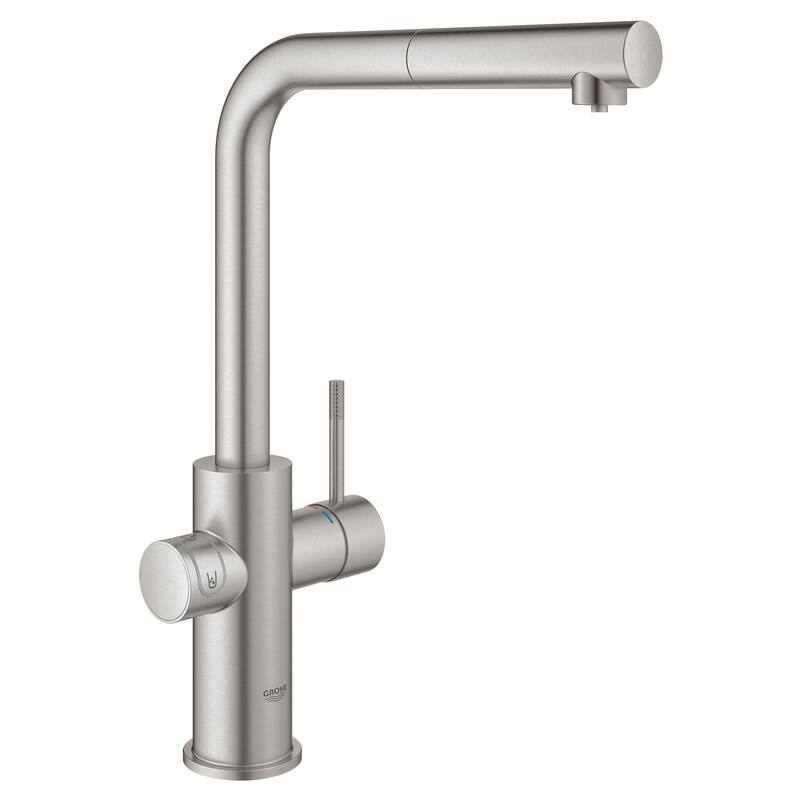 Grohe Blue 1.75 GPM Single Hole Pull Out Kitchen Faucet for Chilled - SuperSteel