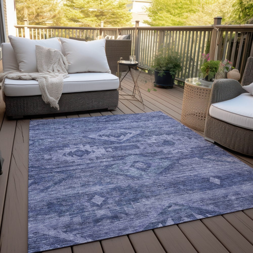 Machine Washable Indoor/ Outdoor Chantille Boho Tribal Rug