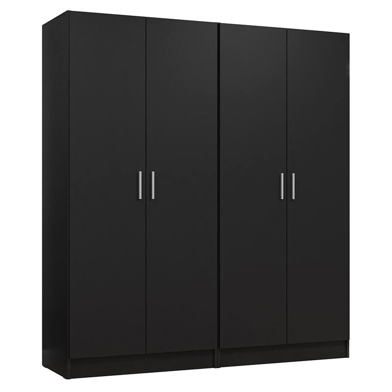 Madesa 4 Doors Wardrobe Storage Cabinet with Ample Shelves 63"L