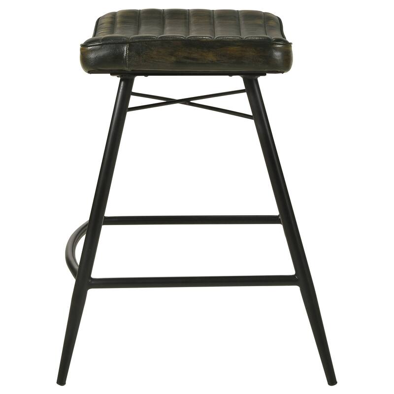Bayu Leather Upholstered Counter Stool Antique (Set of 2) - 18.00'' x 19.00'' x 25.00''