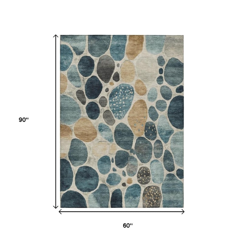 HomeRoots Geometric Transitional Rectangle Outdoor Rug