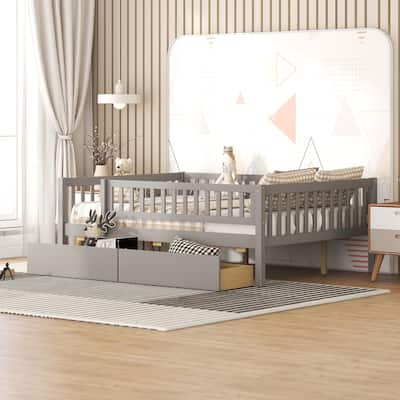 Daybed Wood Bed with Two Drawers