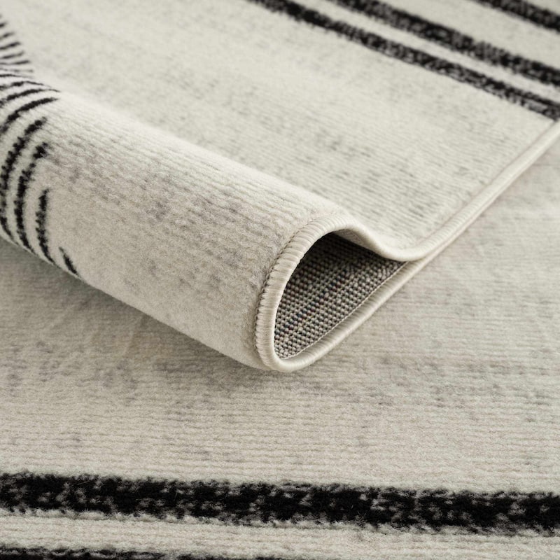 Hauteloom Angus Hallway, Kitchen Runner Rug - Black, Charcoal, Light Gray - 2'7" x 7'3"
