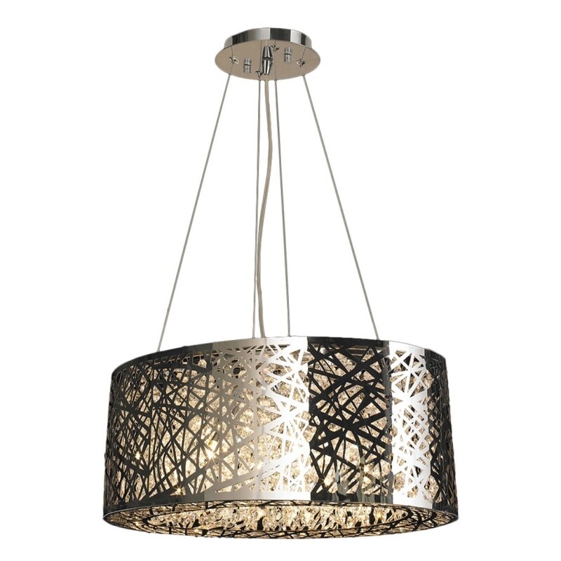 Worldwide Lighting W8314420  Aramis 8 Light 20" Wide Drum Chandelier with Crystal Accents - Chandeliers For Bedrooms by Overstock.com