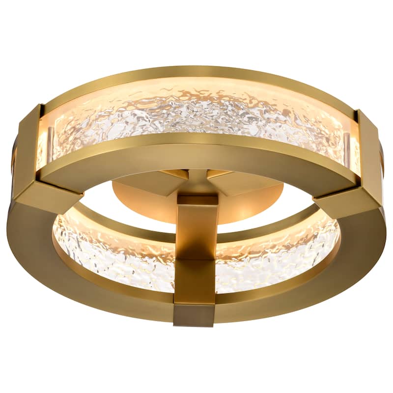 Darrow - 13 Inch LED Flush Mount - Vintage Brass - Acrylic Panels - Vintage Brass