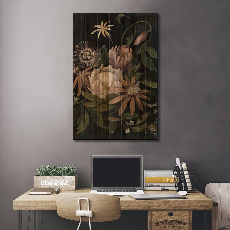 Flower Show II (Neutral) Print On Wood by Julia Purinton - Multi-Color