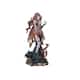 Q-Max 9"H Brown Fairy Holding Crystal Ball with Red Baby Dragon Statue Fantasy Decoration Figurine