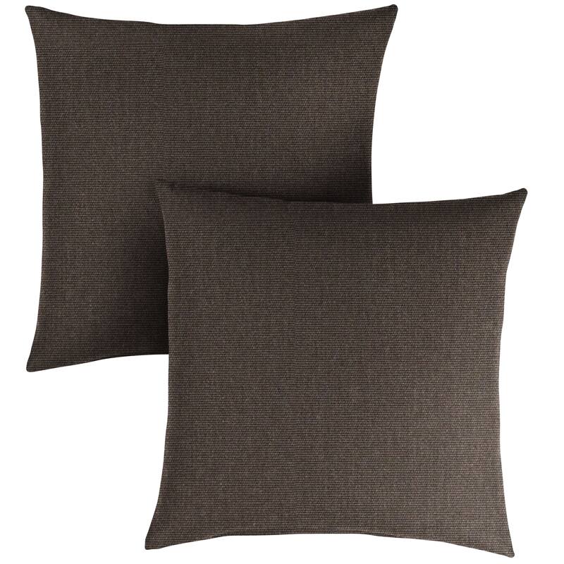 Sorra Home Sunbrella Outdoor Knife Edge Pillow Set of 2 - Sunbrella - Canvas Java - 16 in H x 16 in W x 6 in D