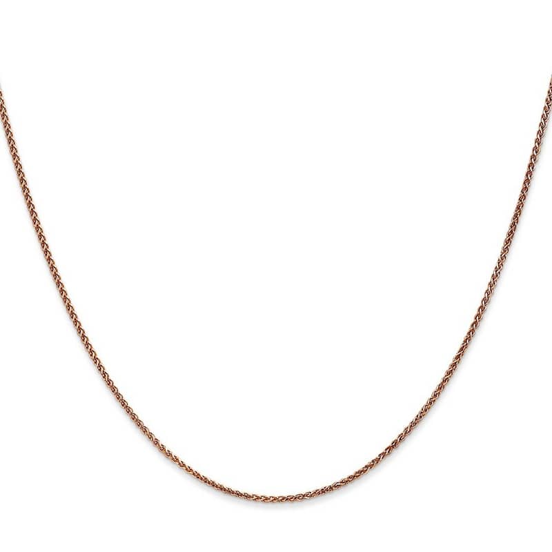 Curata 14k Rose Gold 1.2mm Wheat Spiga Chain Necklace (Lobster)Length Options: 16 18