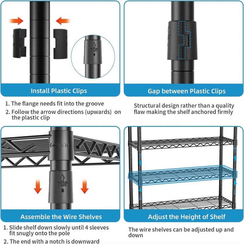 Adjustable Wire Shelving Clothing Racks
