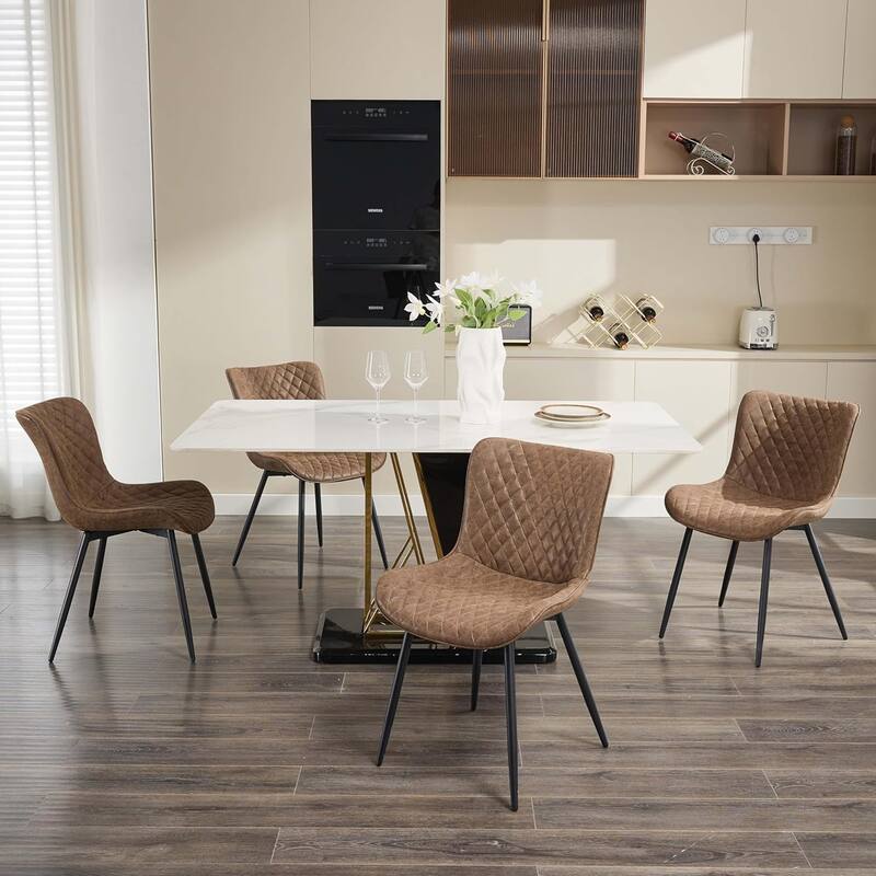 Upholstered Dining Chairs Set of 2, Mid Century Modern Armless Kitchen Chair