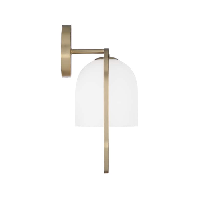 7.5" W X 14" H 1-Light Capsule Sconce with Soft White Glass - 7.75"W x 14"H x 7"E
