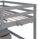 preview thumbnail 11 of 22, Full Size Loft Bed with Desk, Storage Cabinets, Drawers & Bedside Tray, Versatile Wood Bedframe with Plug Outlets & 2 USB Port