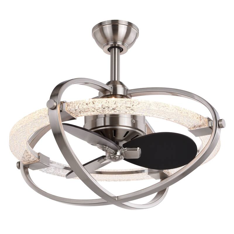 Galileo 22-in. Satin Nickel Indoor Ceiling Fan w/ Light Kit and Remote