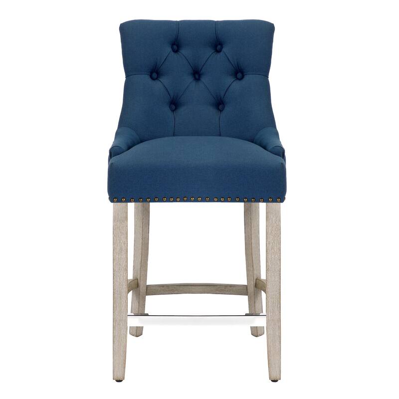 Carter 24" Upholstered Button Tufted Counter Bar Stool