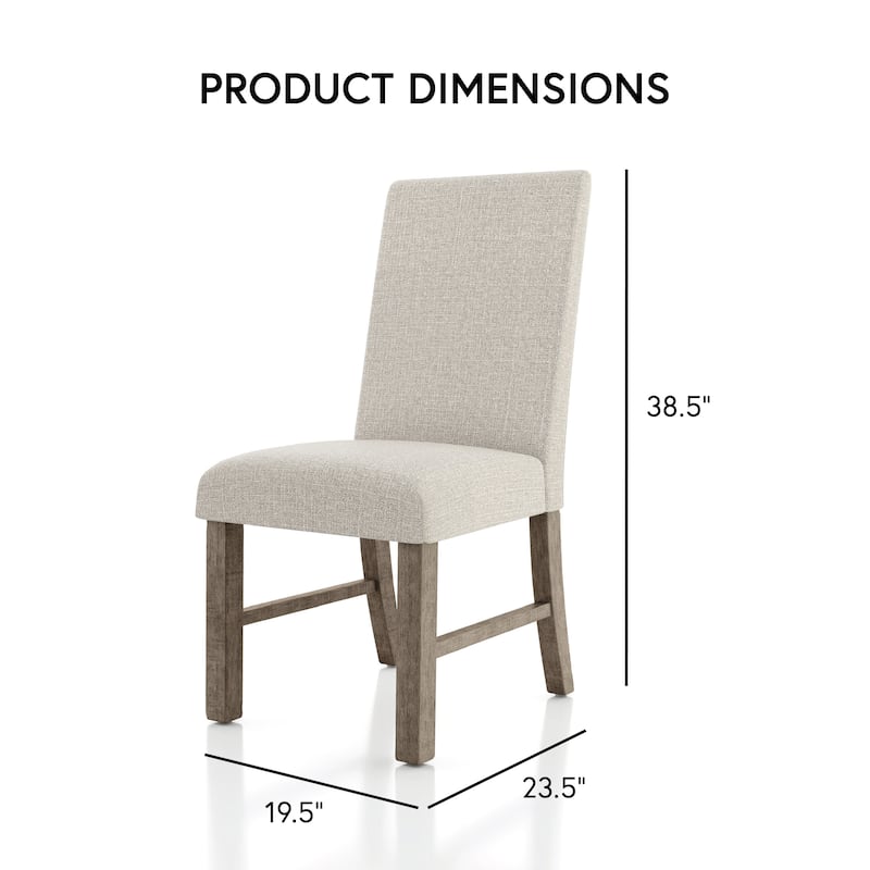 Jusk Rustic Grey Fabric Upholstered Seats Side Chairs by Furniture of America (Set of 2)
