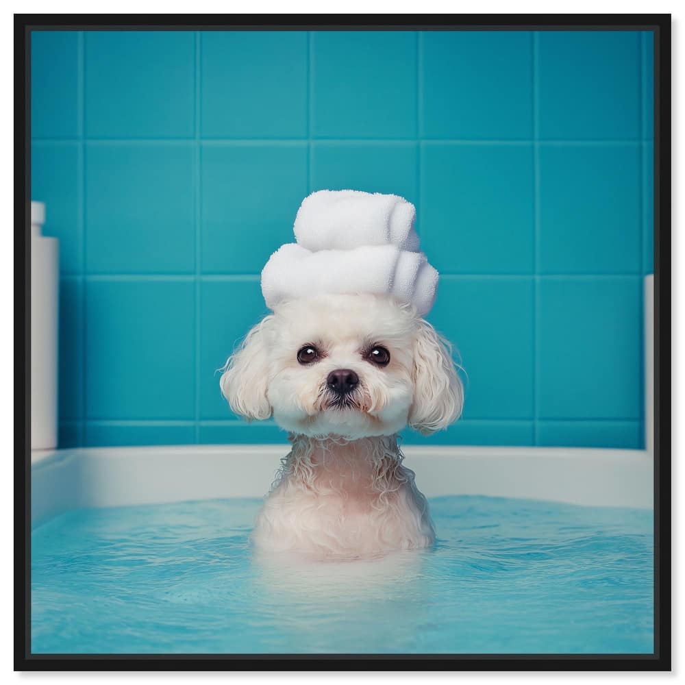 Fluff in the Tub Canvas by Art Remedy