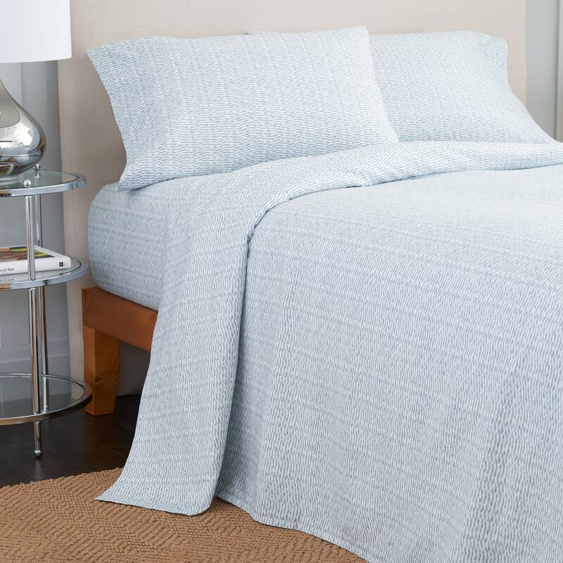 Gaiam Relax 100 Percent Cotton Garment Washed 4pc Sheet Set