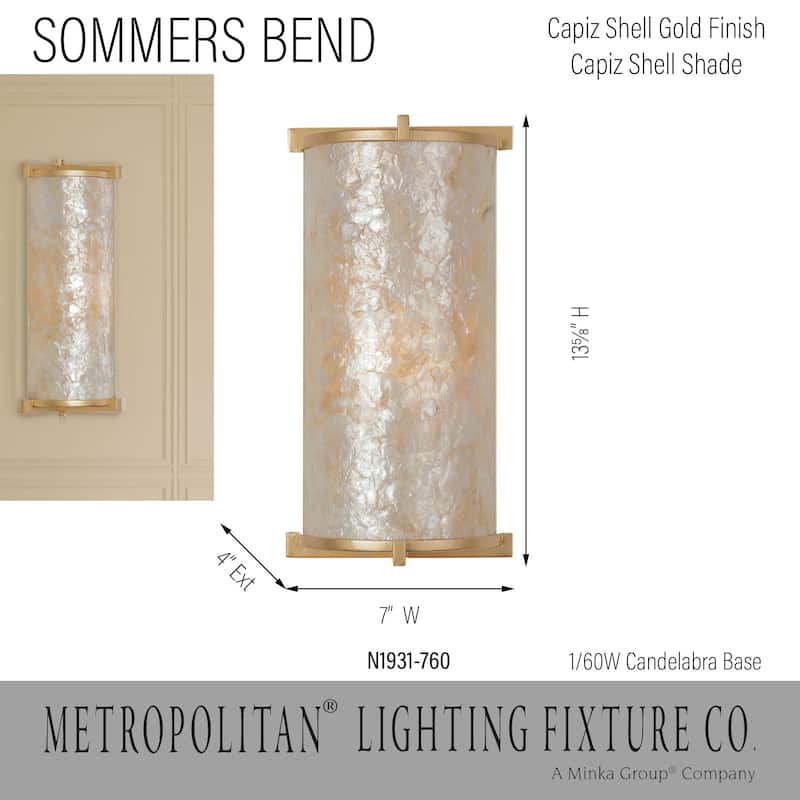 Metropolitan N1931 Sommers Bend 14" Tall Wall Sconce