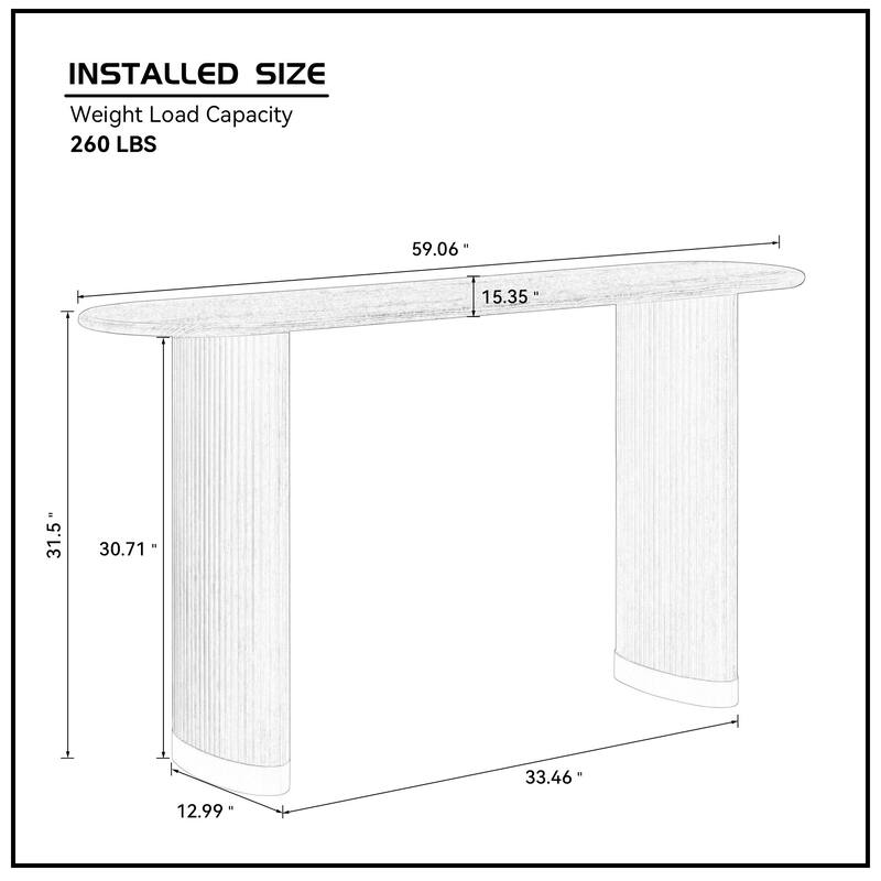 Length 59.1 Inch Entryway Table, Narrow Console Table with Unique Stainless Steel Legs, Modern MDF Sofa Table