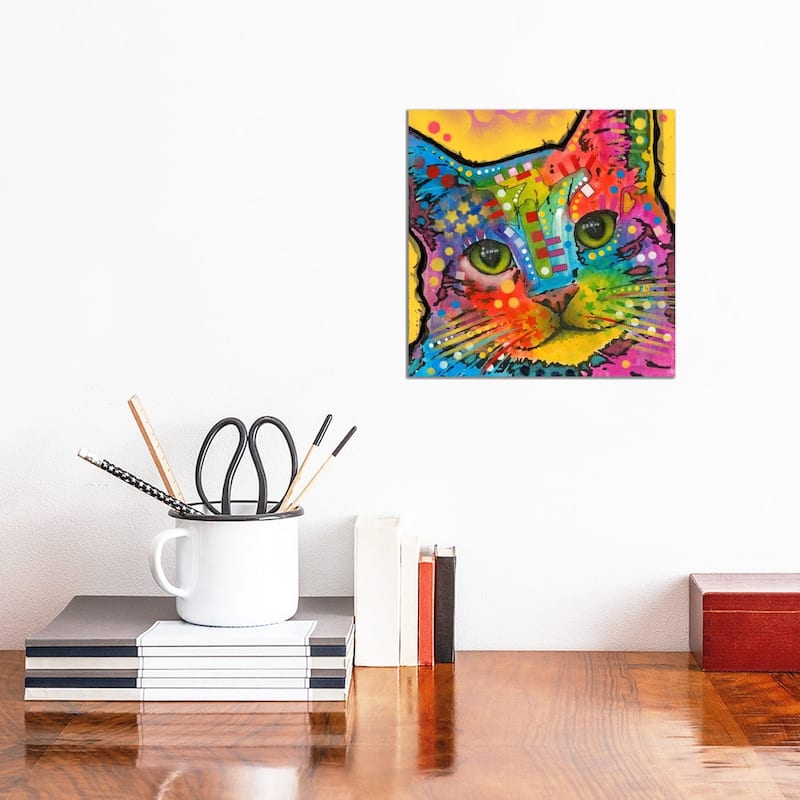 iCanvas "Tilt Cat" by Dean Russo Canvas Print - 12x12x0.75
