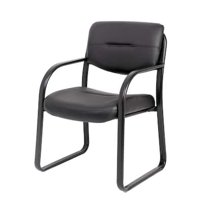 Boss Leather Sled Base Side Chair