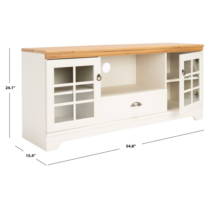 SAFAVIEH Home Trudy 1 Drawer 5-Shelf Media Stand - 15"W x 55"D x 24"H