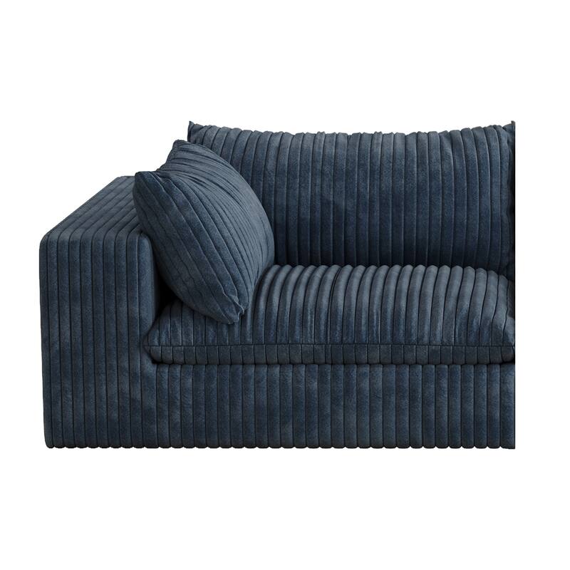 Corduroy Deep Seat Modular Sofa with Removable Down Fill Cushions