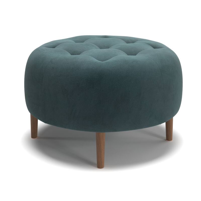 Bloomfield Round Performance Velvet Ottoman