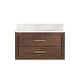 preview thumbnail 19 of 106, Cristo Floating Bath Vanity with White Quartz Stone Top without Mirror 36 in. - Dark Brown Oak
