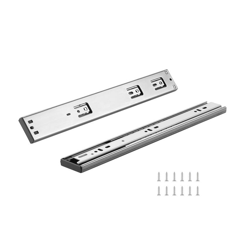 Drawer Slides Side Mount Rails Heavy Duty Full Extension Steel Track - 6 Pairs of 14 Inch