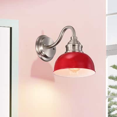 Brushed Nickel 1 Light Dimmable Barn Light - 9*8*11