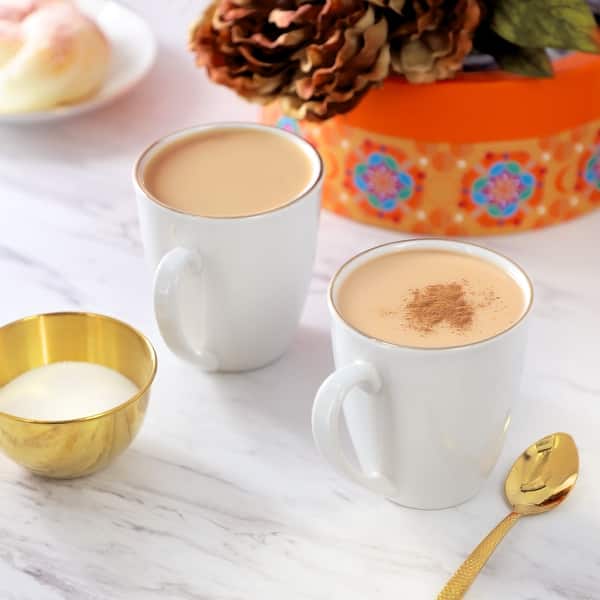 Gibson Set of 8, 12 Ounce Gold Banded Fine Ceramic Mug Set - Bed Bath &  Beyond - 43357934