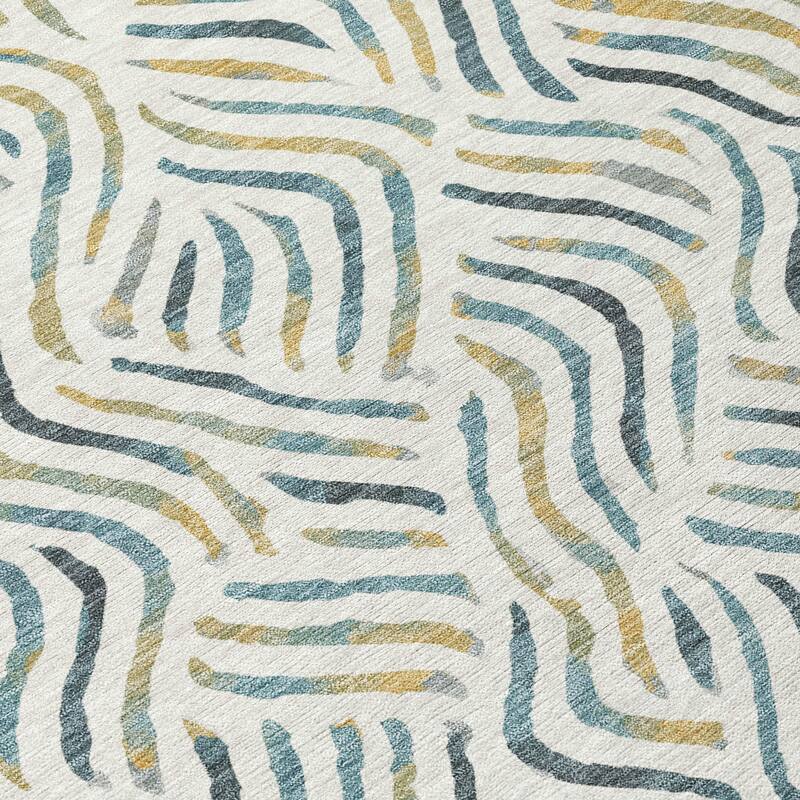 Machine Washable Indoor/ Outdoor Modern Jamie Chantille Rug
