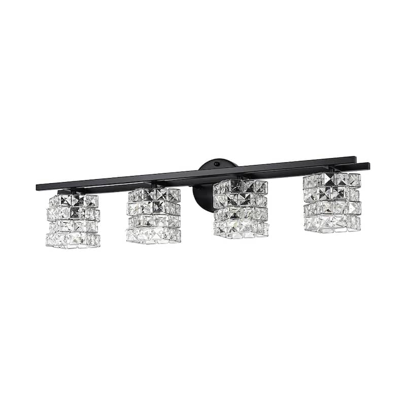 Mosaic Crystal Cube Shade Linear Bathroom Vanity Light