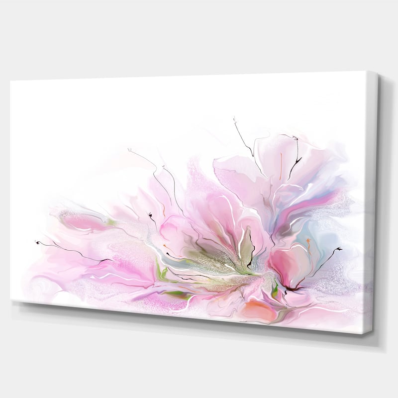 Designart - Lovely Pink Flowers - Floral Contemporary Canvas Art Print