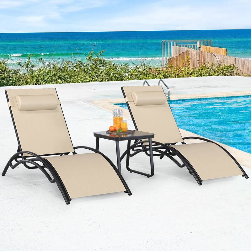 Lounge Chair And Side Table (3-Piece Set) - Brown